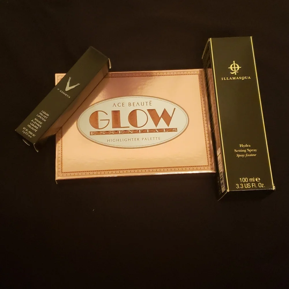 Ace Beaute Glow Highlighter, Illamasqua Setting Spray,V Kosmetic Velvet …